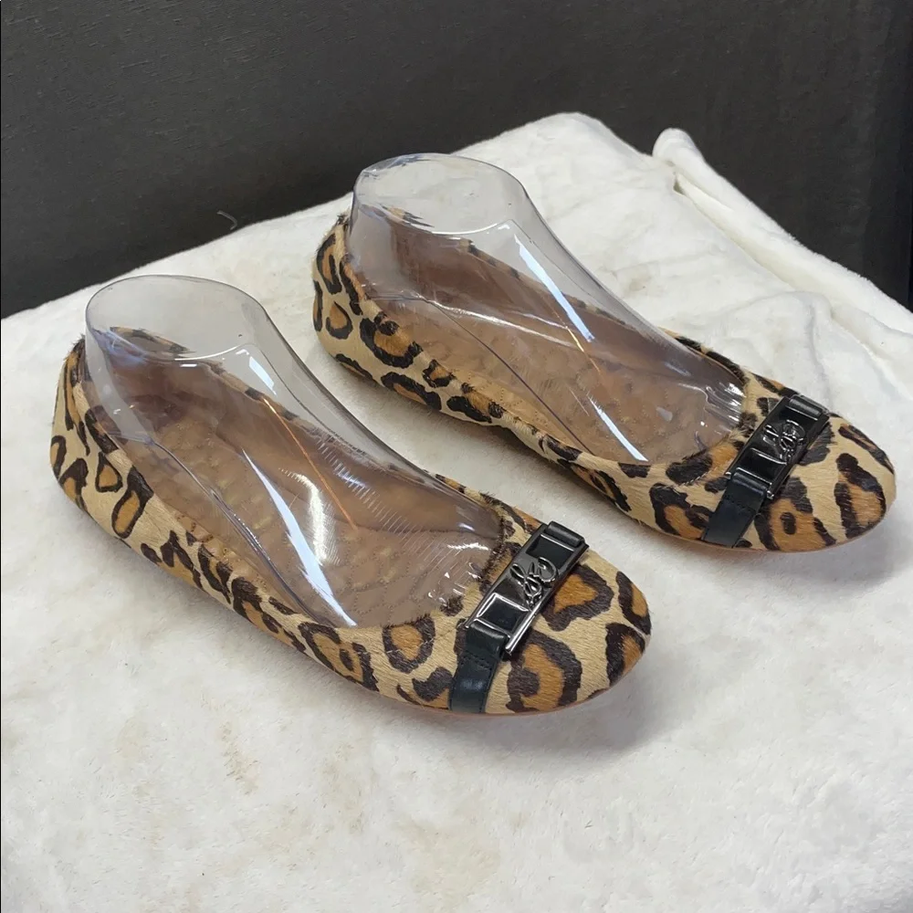 Sam Edelman Betty Leopard Print Flats with Black Details